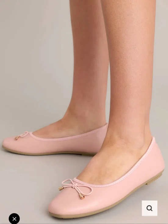 Rampage Soft Step Pink Faux Leather Slip On Ballet Flats Bow Detail Size 9.5 NEW - Picture 11 of 13